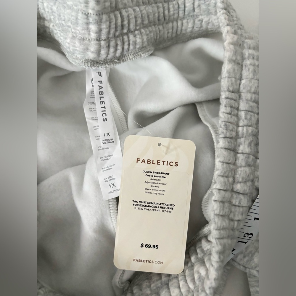 Fabletics Justin Joggers Sweatpants Heather Grey pockets plus size 1x - Picture 7 of 8